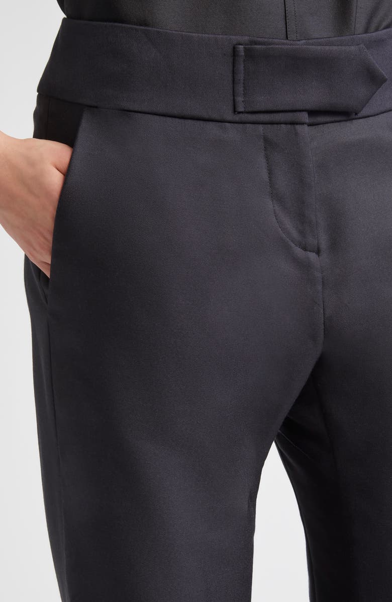 Brandon Maxwell The Phoenix Wool & Silk Mikado Pants, Alternate, color, Black