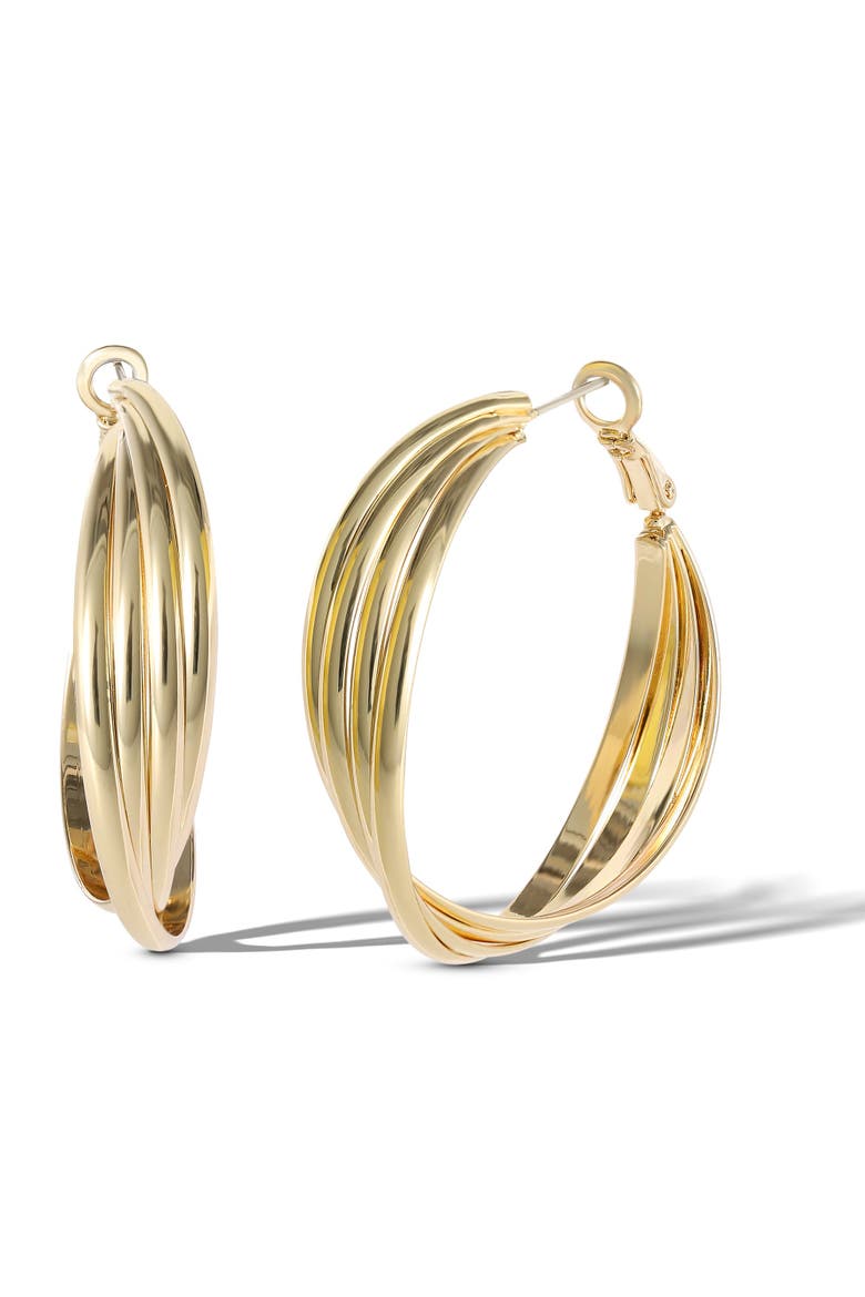 Elegant Hoop Earrings, Main, color, Gold