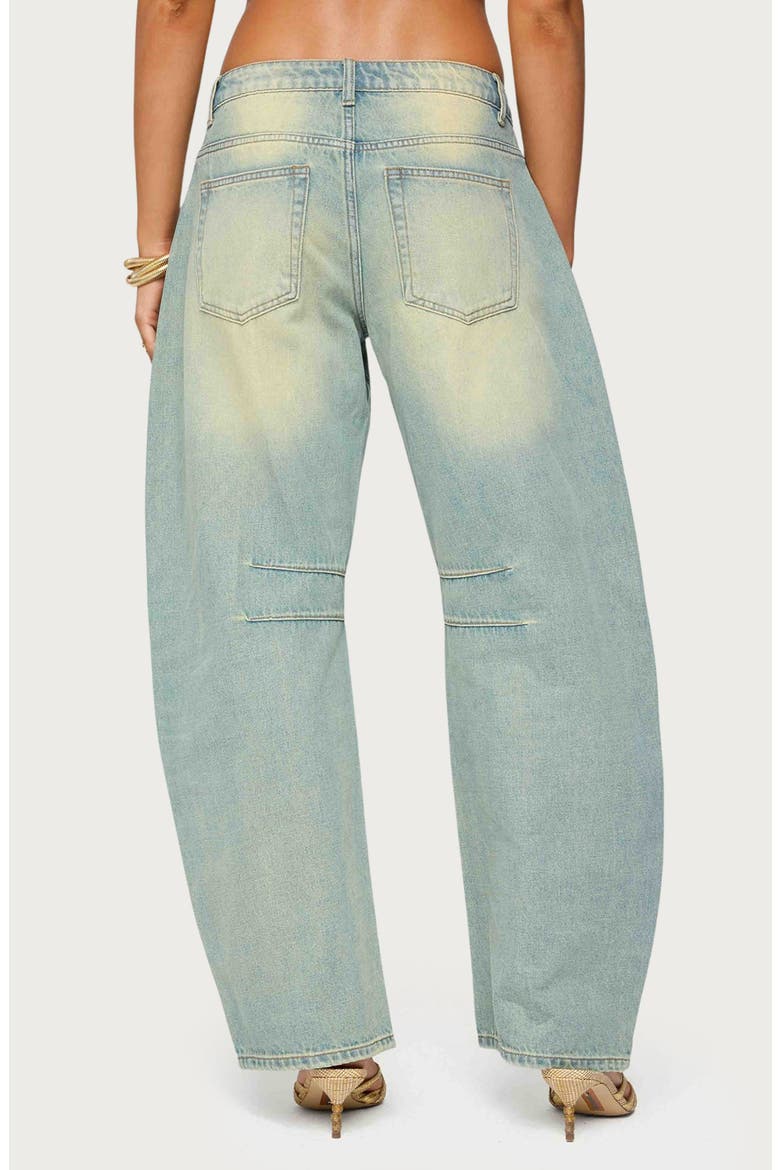 Cayden Low Rise Barrel Leg Jeans, Alternate, color, BLUE-VINTAGE-WASHED