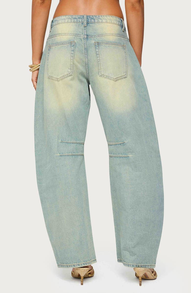 EDIKTED Cayden Low Rise Barrel Leg Jeans, Alternate, color, Blue-Vintage-Washed