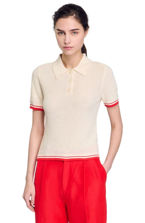 Sandro Polo-neck Sweater In Ecru