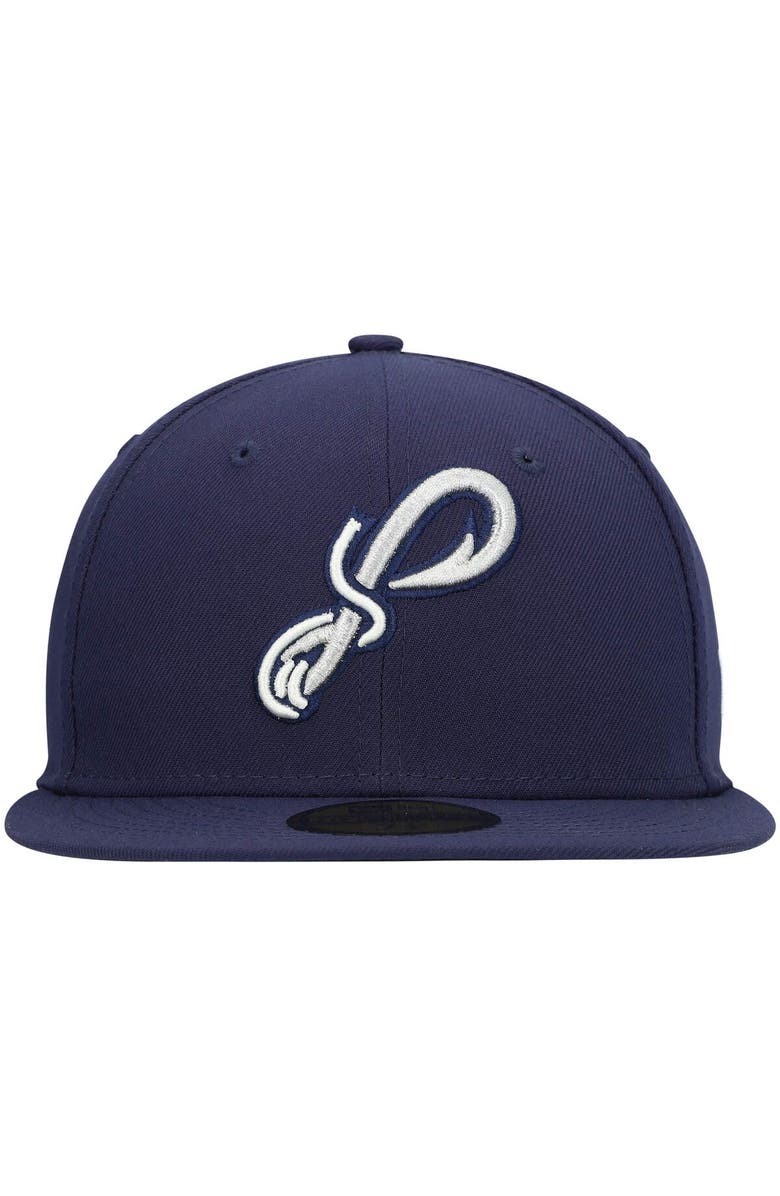 New Era Men's New Era Navy Pensacola Blue Wahoos Authentic Collection Team Alternate 59FIFTY Fitted Hat, Alternate, color, Navy