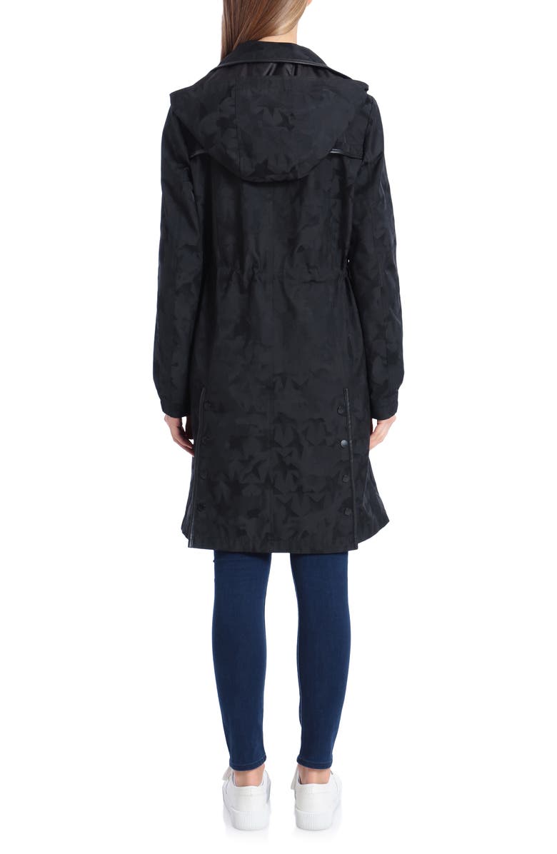 Avec Les Filles Star Jacquard Raincoat with Removable Hood, Alternate, color,