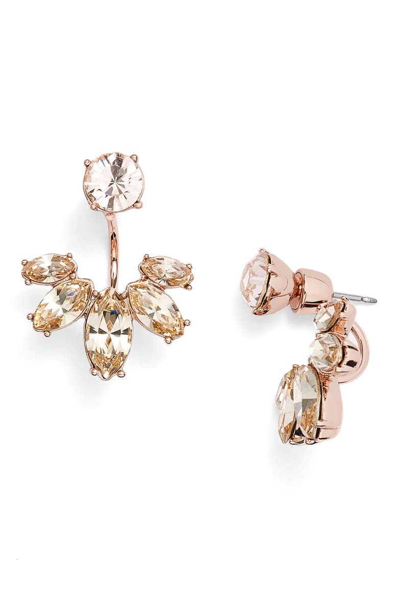 Marquise Crystal Ear Jackets, Main, color, RGLD/SILK