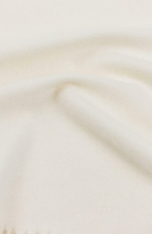 Gobi Mongolian Cashmere Cashmere Fringed Scarf In White