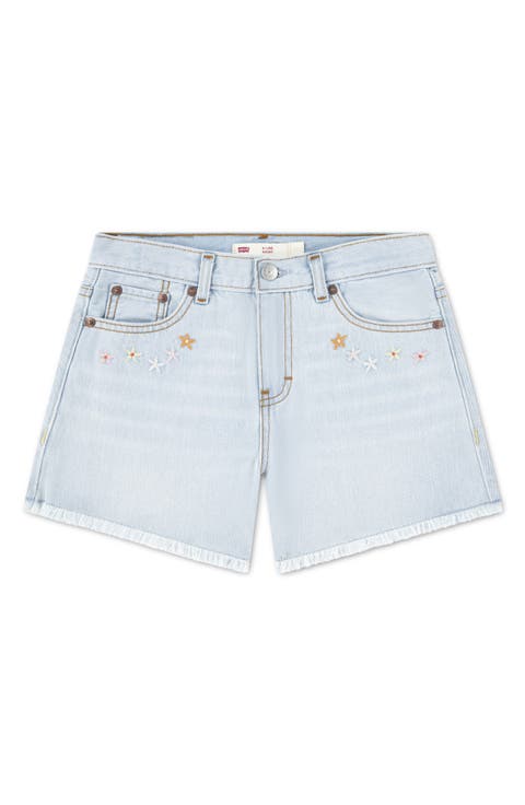 Kids' Crochet Applique Denim Shorts (Big Girl)
