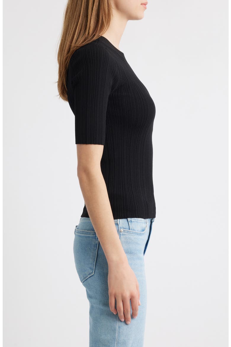 Aranea Rib Elbow Length Sweater, Alternate, color, BLACK