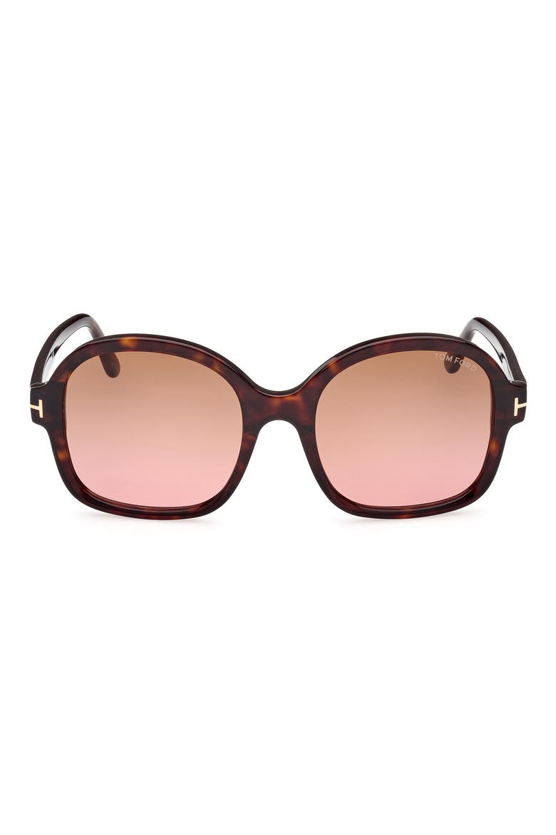 68mm Butterfly Sunglasses, Main, color, DARK HAVANA / GRADIENT BROWN