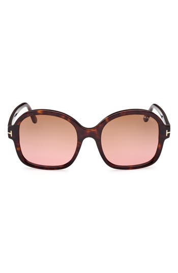 Tom Ford Hanley Brown Butterfly Ladies Sunglasses Ft1034 52f 57 In Brown