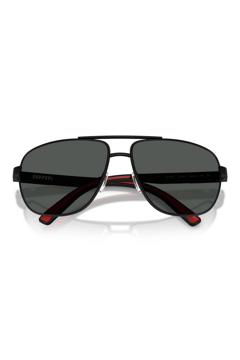 64mm Pillow Sunglasses, Alternate, color, MATTE BLACK / DARK GREY