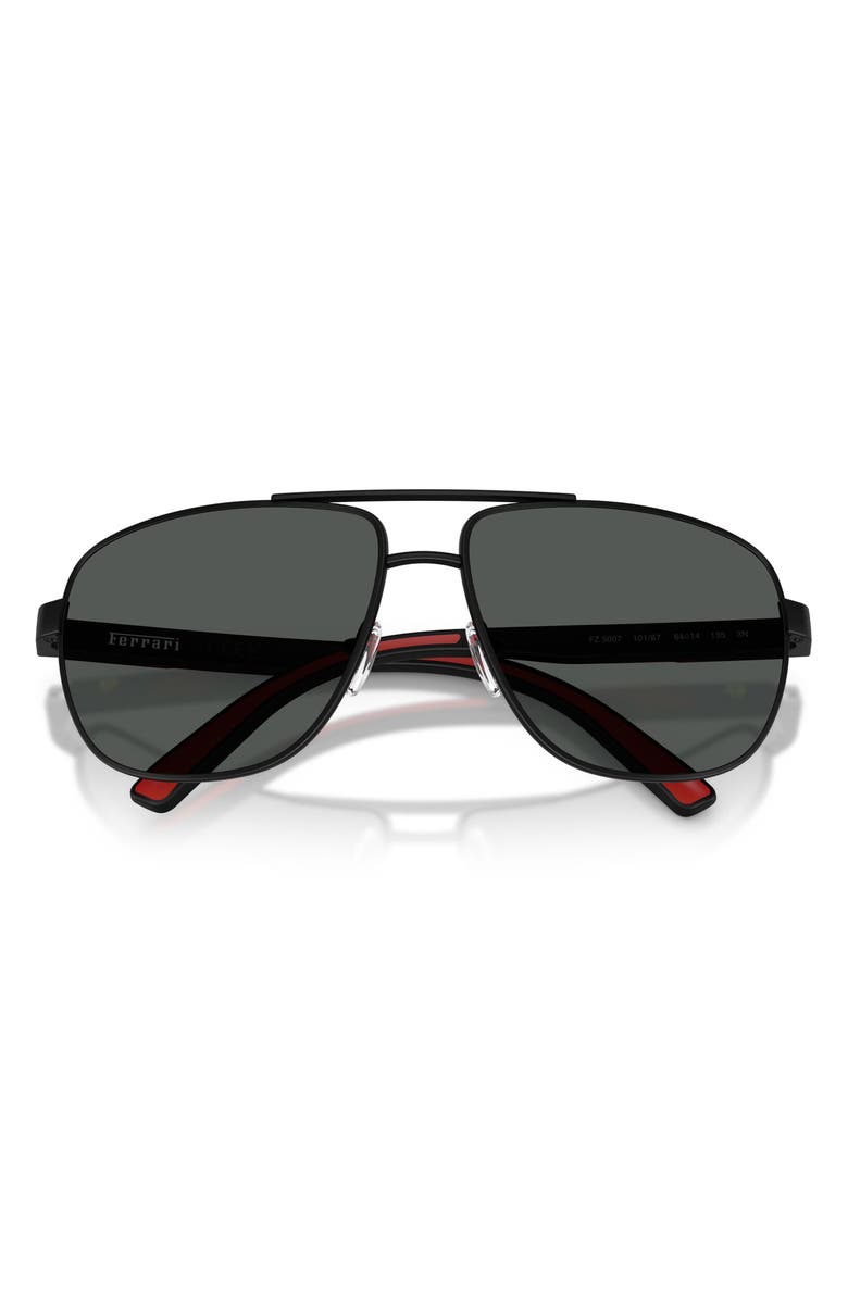 Scuderia Ferrari 64mm Pillow Sunglasses, Alternate, color, Matte Black / Dark Grey