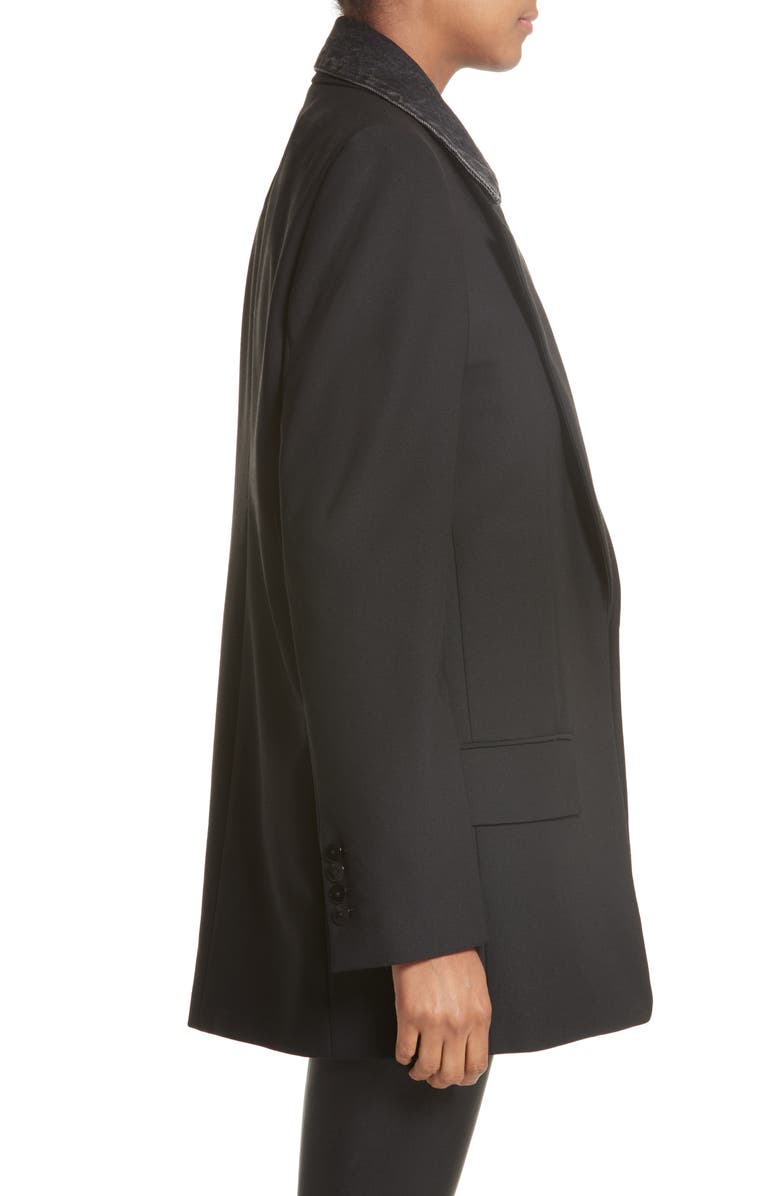 Alexander Wang Denim & Wool Blend Layered Jacket, Alternate, color,