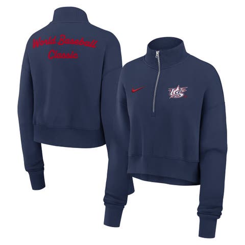Women's Nike  Navy USA Baseball 2026 World Baseball Classic Phoenix Fleece Half-Zip Sweatshirt