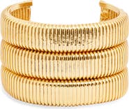Karine Sultan Snakechain Textured Cuff Bracelet