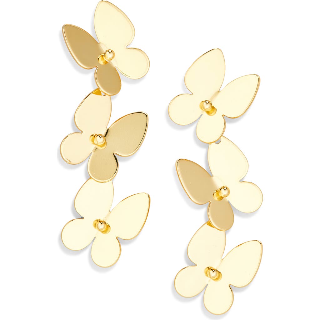 Eye Candy Los Angeles Belinda Butterfly Drop Earrings In Gold