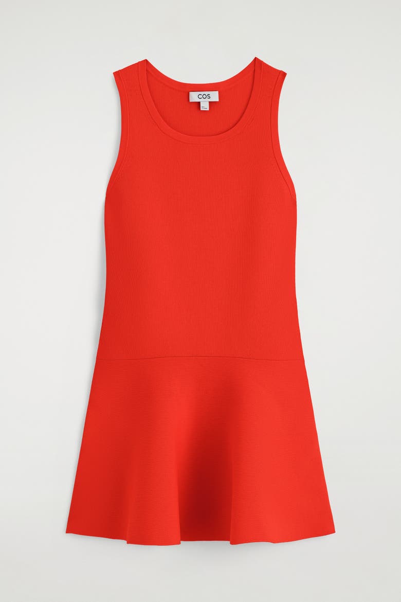 Flared Knitted Mini Dress, Alternate, color, ORANGE
