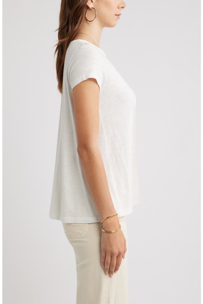 Cotton Blend Swing T-Shirt, Alternate, color, IVORY EGRET