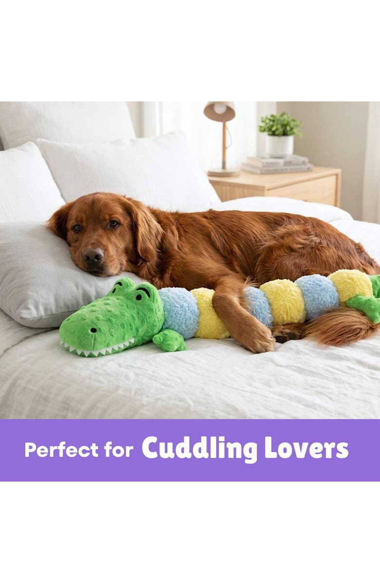 Patchwork Pet Jumbo Gatorpillar, 35 Inch Dog Toy, Alternate, color, Multicolored