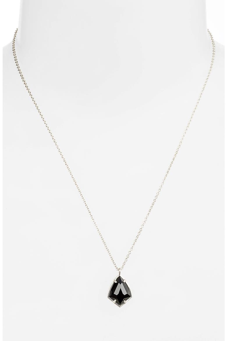 'Cory' Semiprecious Stone Pendant Necklace, Alternate, color, BLACK/ SILVER