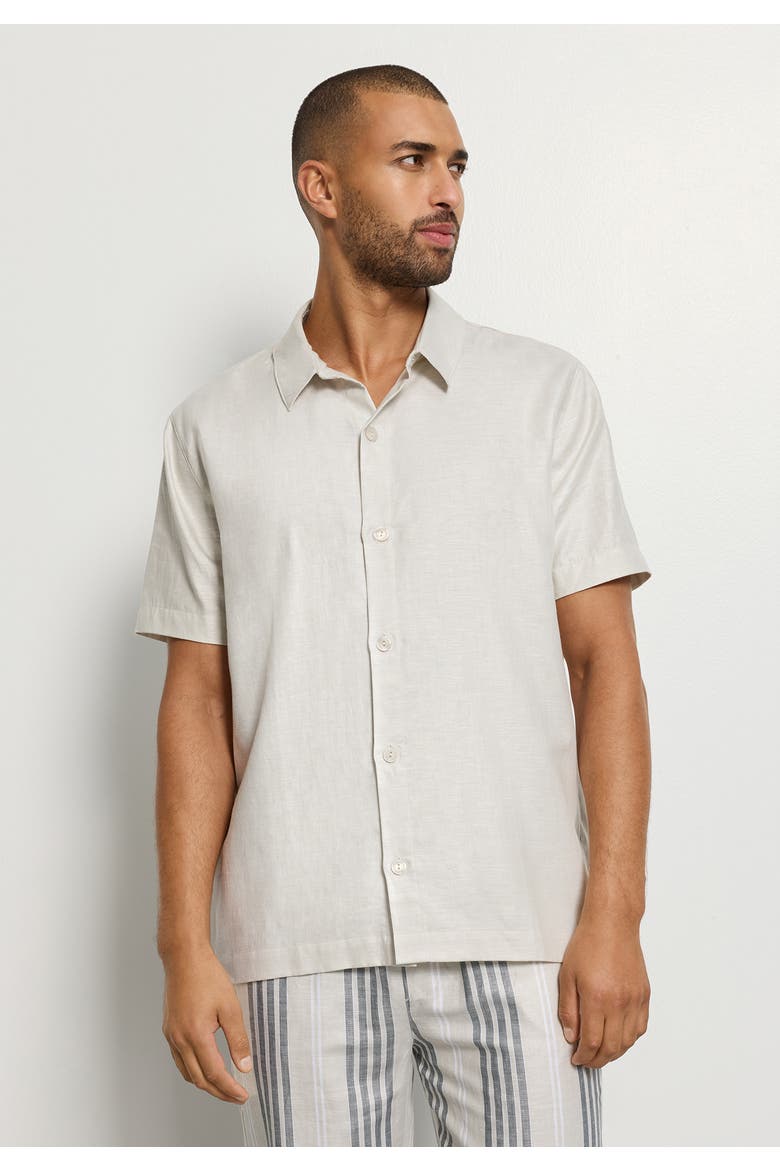 UC Linen and Cotton Woven Shirt, Alternate, color, Sandy