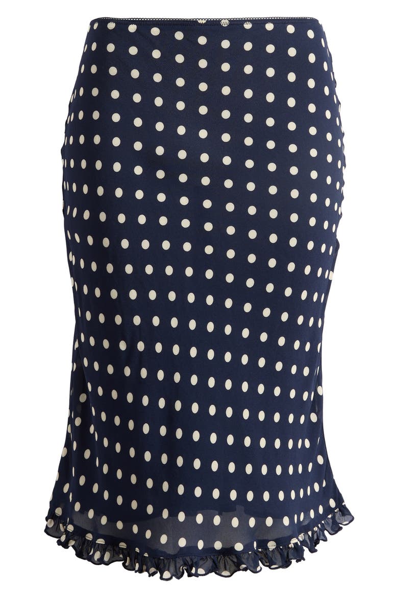 Layla Flare Polka Dot Midi Skirt, Alternate, color, ORION DOT