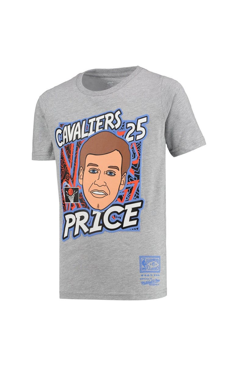 Mitchell & Ness Youth Mitchell & Ness Mark Price Gray Cleveland Cavaliers Hardwood Classics King of the Court Player T-Shirt, Alternate, color, Heather Gray