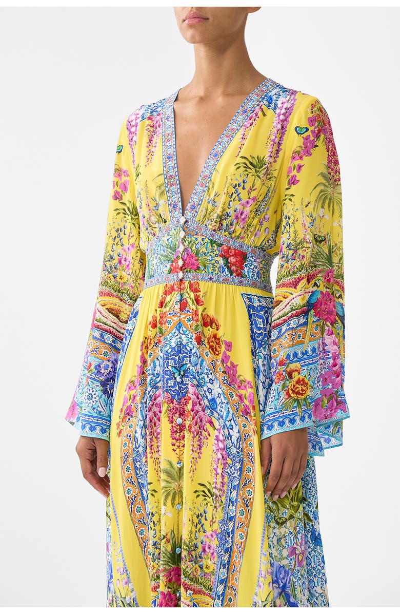 Camilla Kimono Sleeve Dress With Shirring Detail, Alternate, color, Sultanahmet Summer
