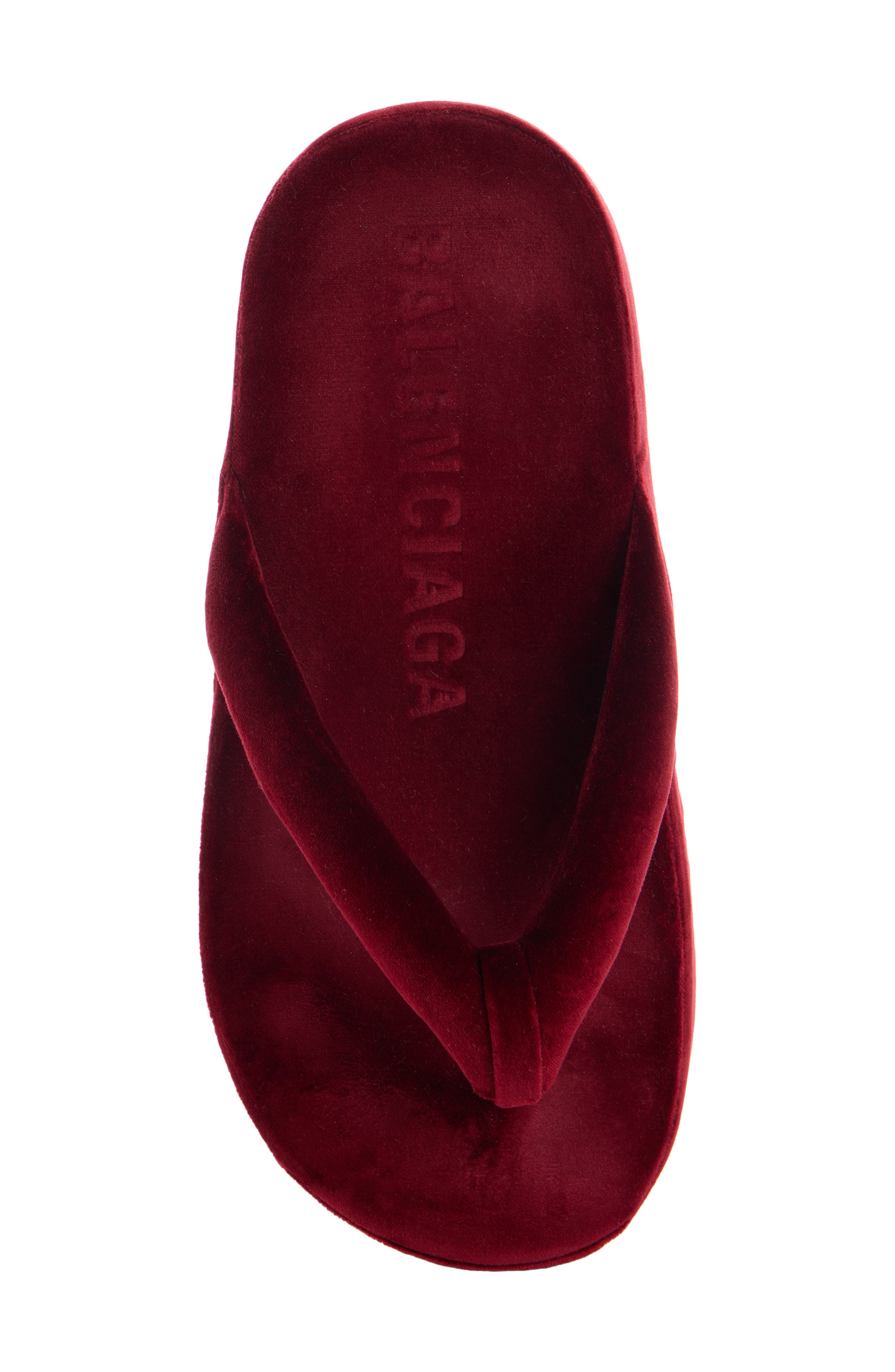 Balenciaga Jet Lag Velvet Platform Flip Flop, Alternate, color, 