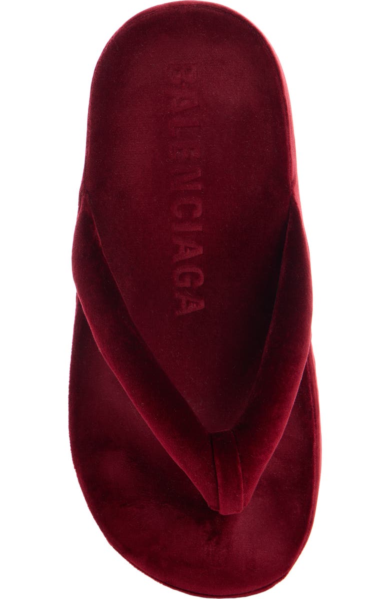 Balenciaga Jet Lag Velvet Platform Flip Flop, Alternate, color,