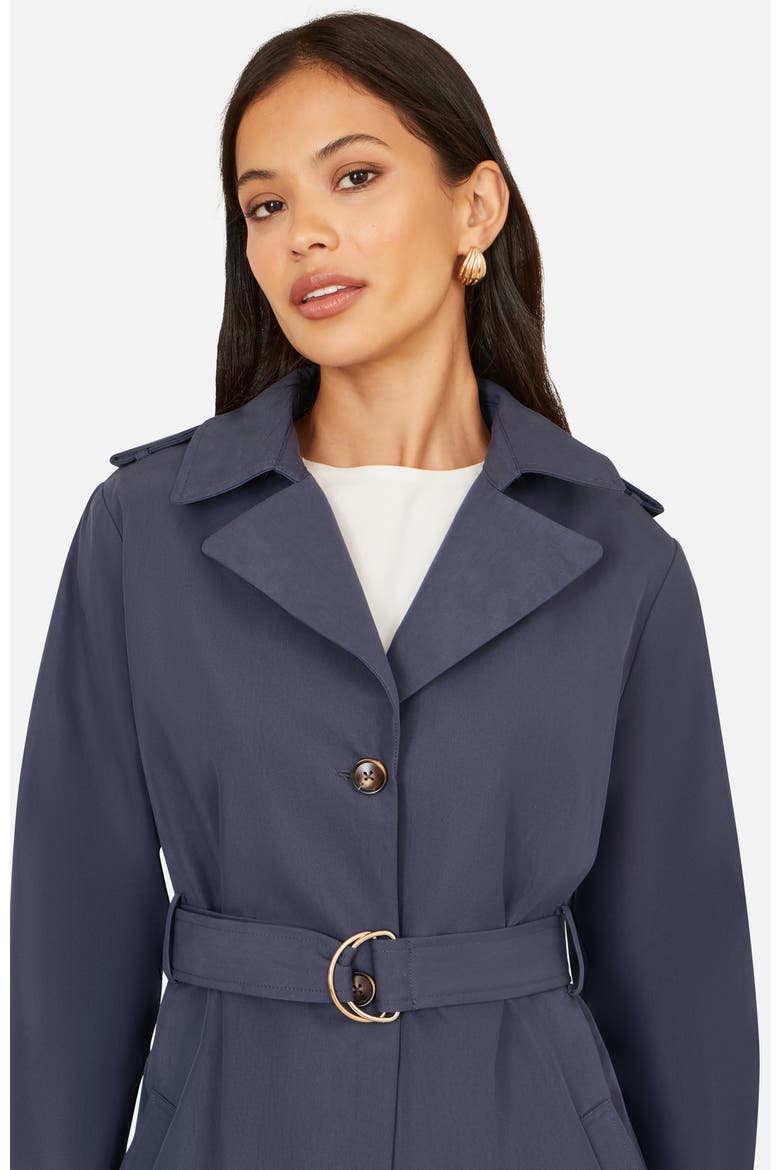 Belted Long Trench Coat, Alternate, color, Navy