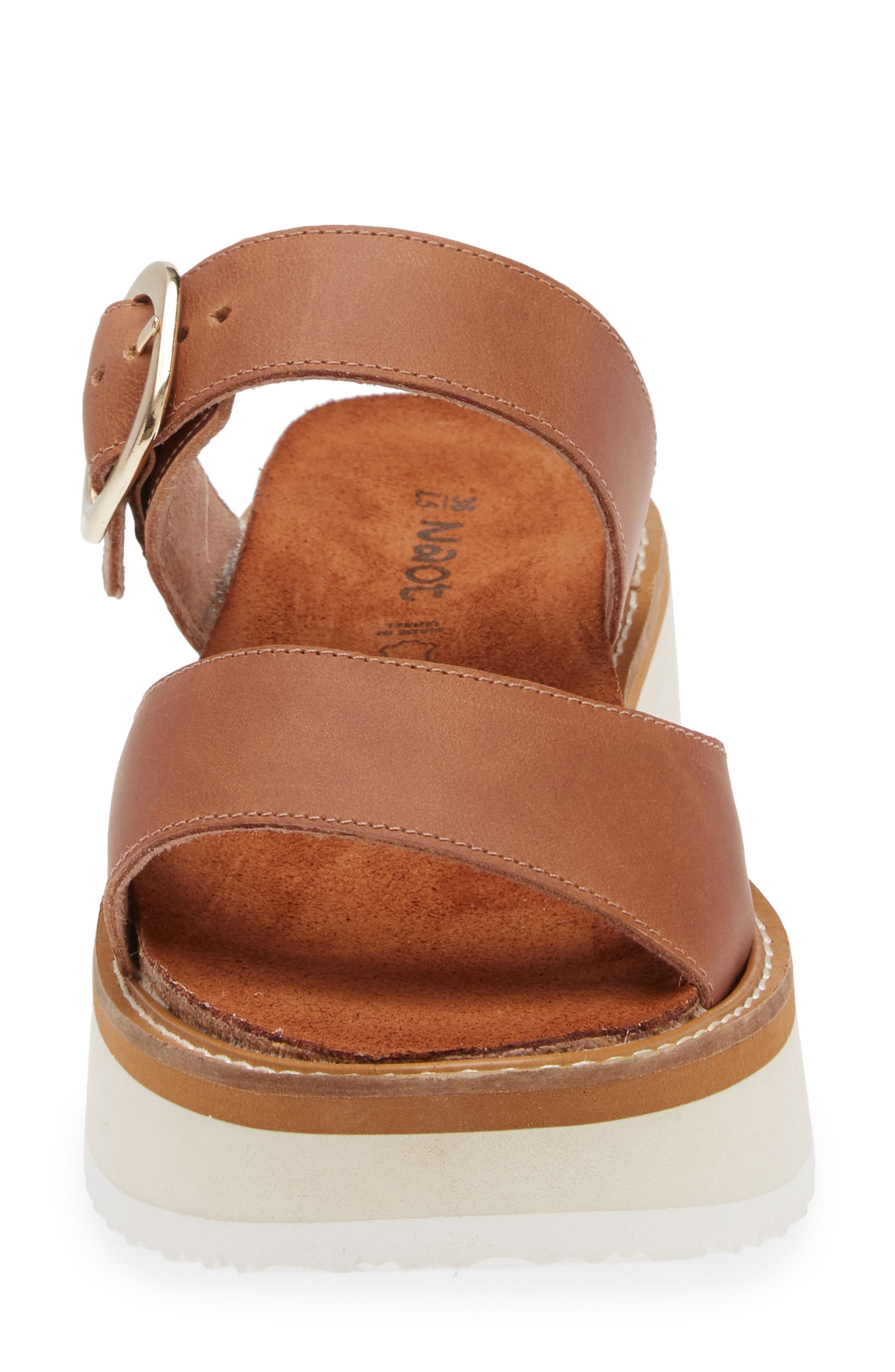 Naot Halvah Platform Wedge Sandal, Alternate, color, Latte Brown Leather