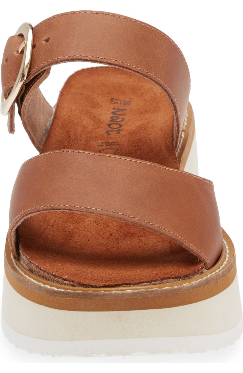Naot Halvah Platform Wedge Sandal, Alternate, color, Latte Brown Leather