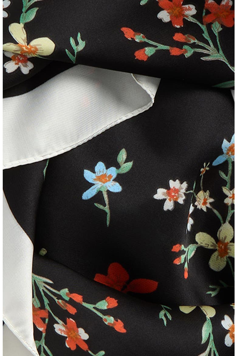 Ditsy Floral Print Scarf, Alternate, color, BLACK-MULTI