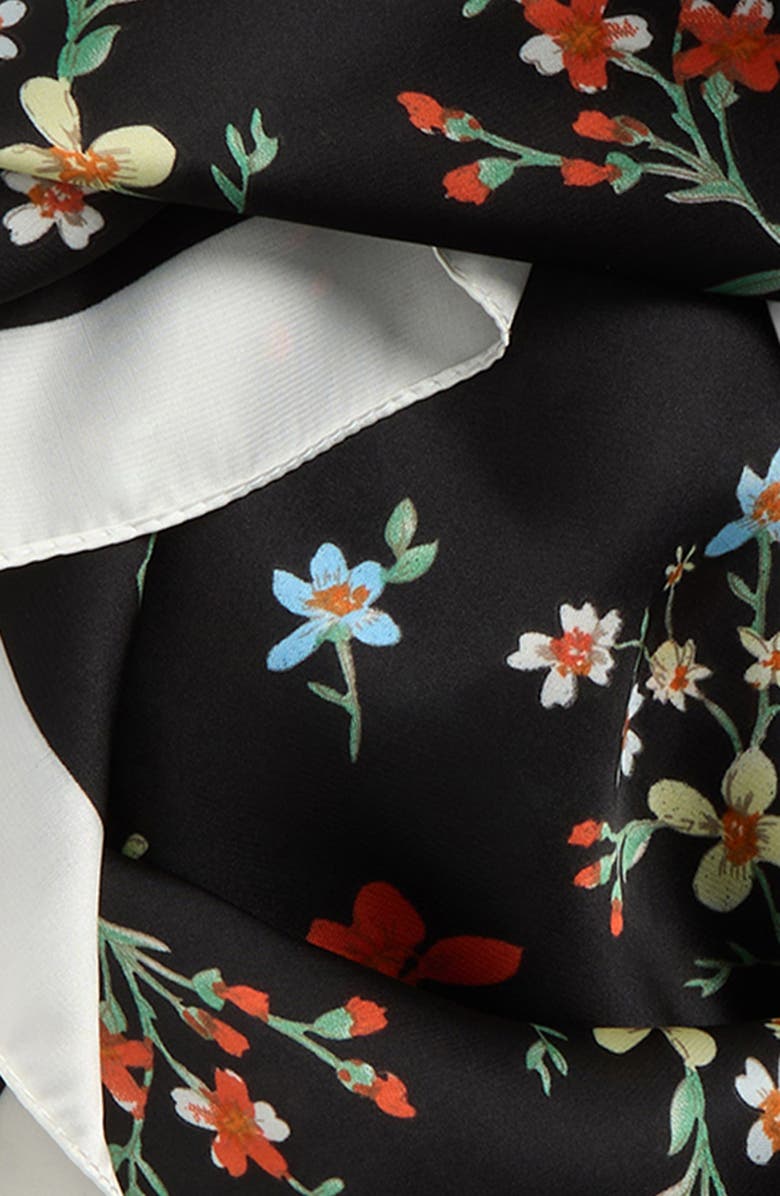 Tasha Ditsy Floral Print Scarf, Alternate, color, Black-Multi