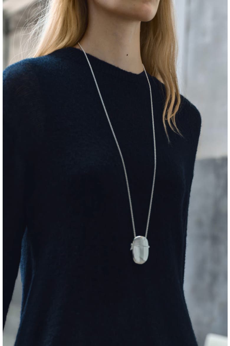 Locket Pendant Necklace, Alternate, color, SILVER