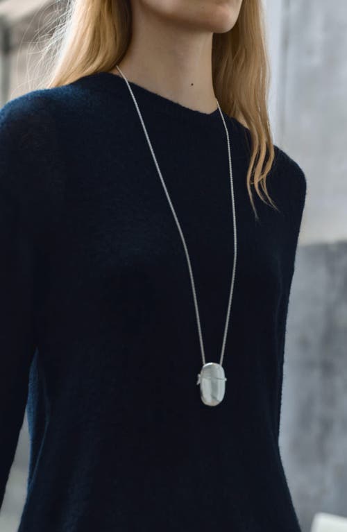 Mango Locket Pendant Necklace In Metallic