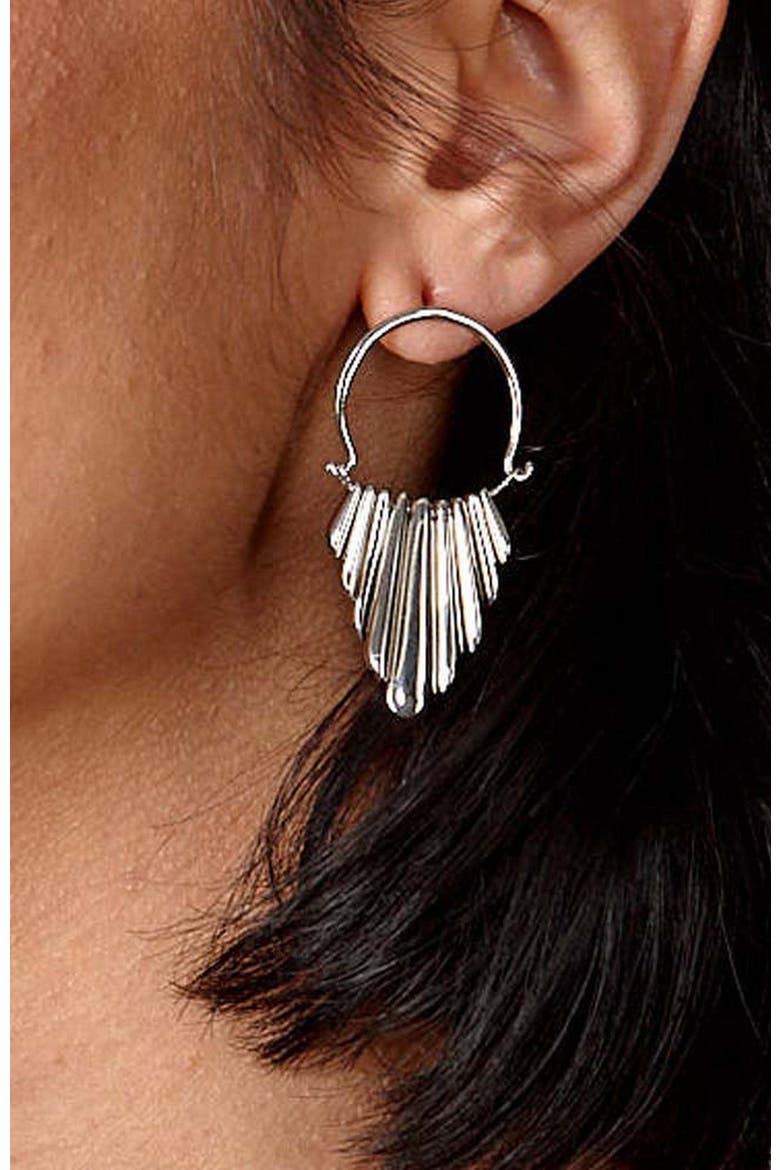 Egyptian Temple Earrings, Alternate, color, Sterling Silver