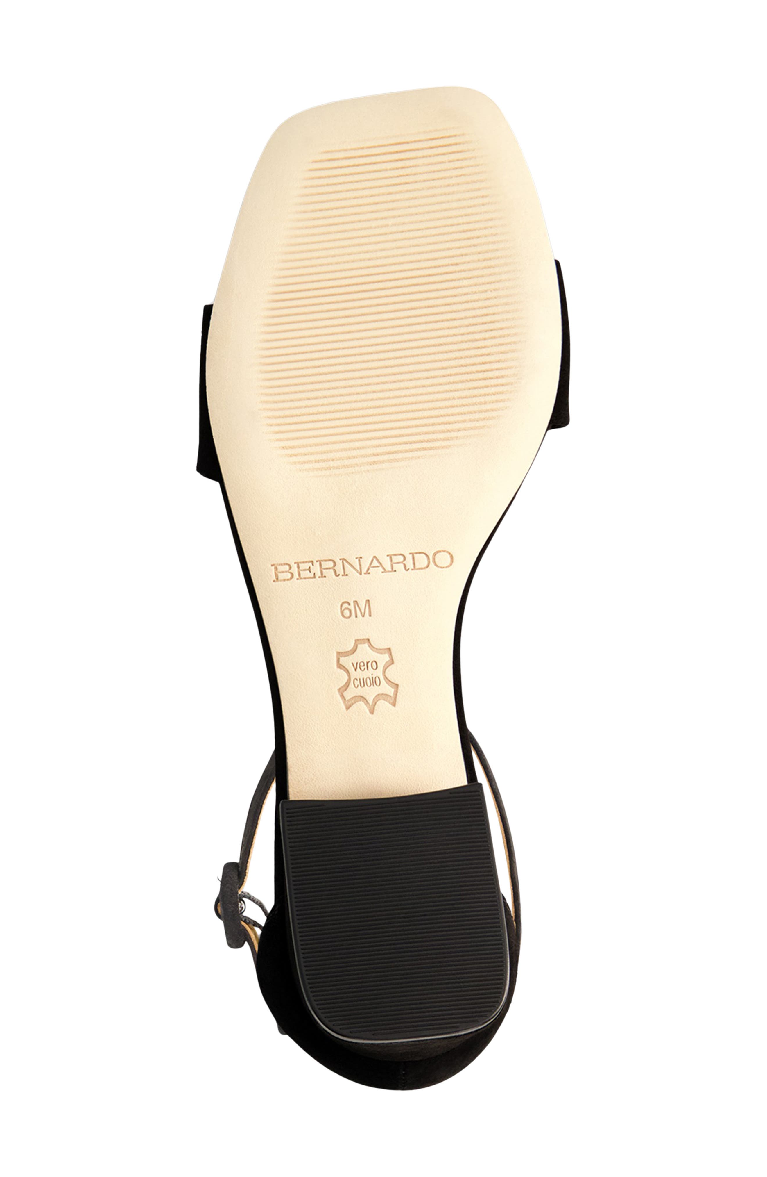 Bernardo Footwear Jalena Ankle Strap Sandal, Alternate, color, Black Kid Suede