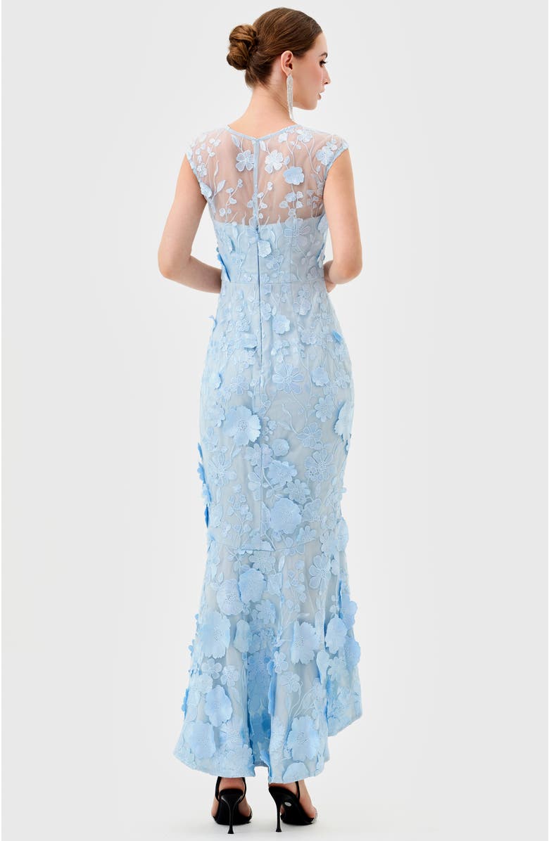 Bariano Freyja Cap Sleeve Hi Lo Midi, Alternate, color, Blue