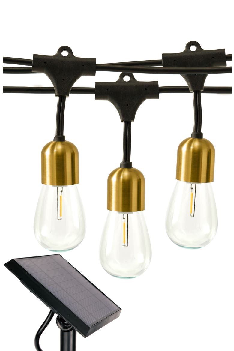 Glow Solar Hanging Bulb LED String Lights, Main, color, BRASS