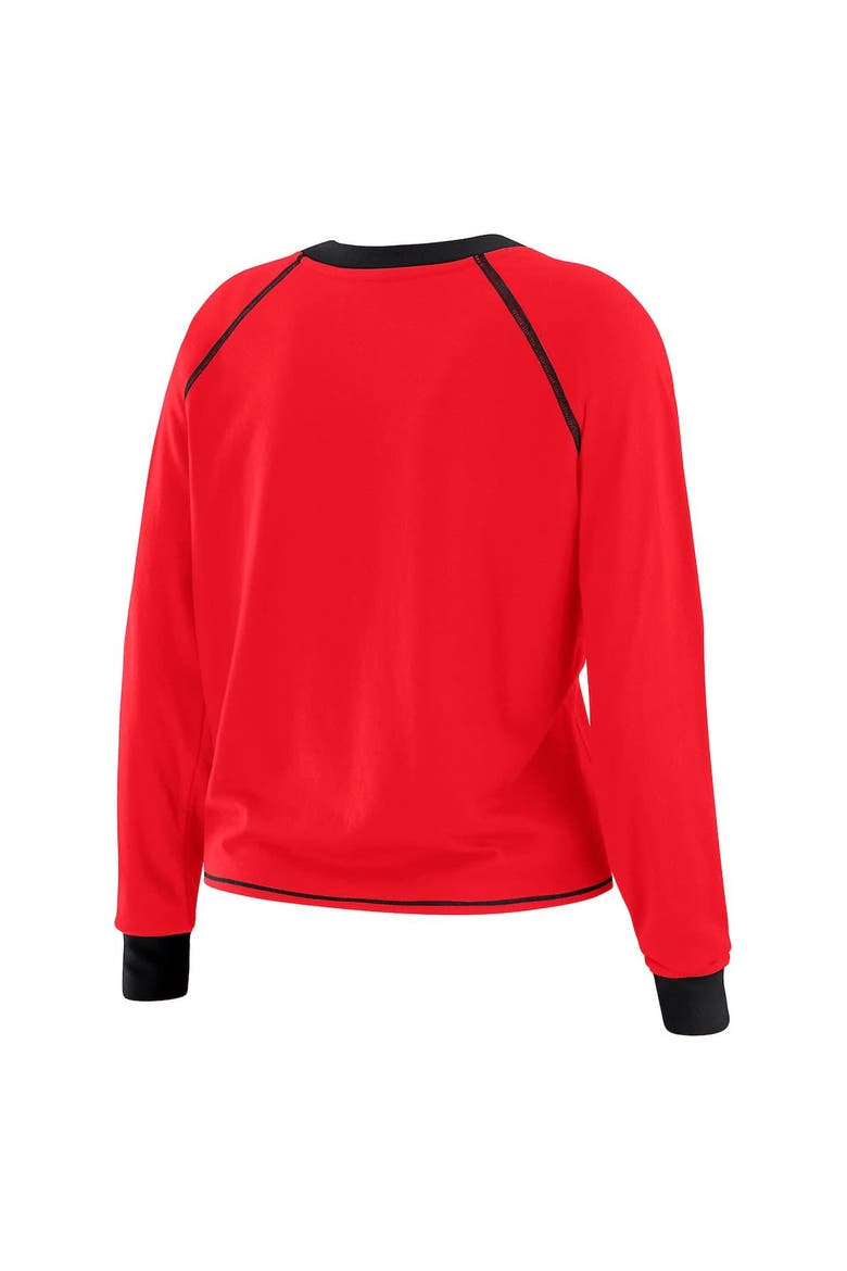 Women's WEAR by Erin Andrews Scarlet San Francisco 49ers Tie-Front Long Sleeve T-Shirt, Alternate, color, Scarlet
