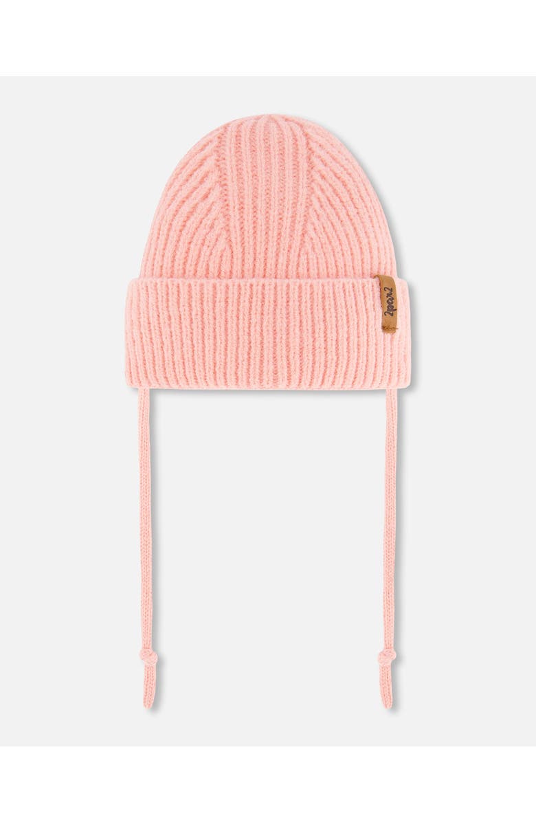 Deux par Deux Baby Girl's Mid-Season Knit Hat With Strings Pink, Main, color, 