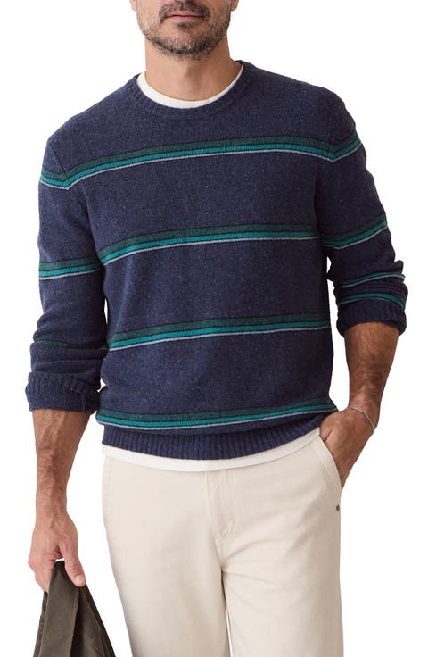 Neppy Stripe Merino Wool Crewneck Sweater