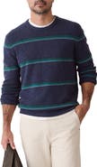 Marine Layer Neppy Stripe Merino Wool Crewneck Sweater