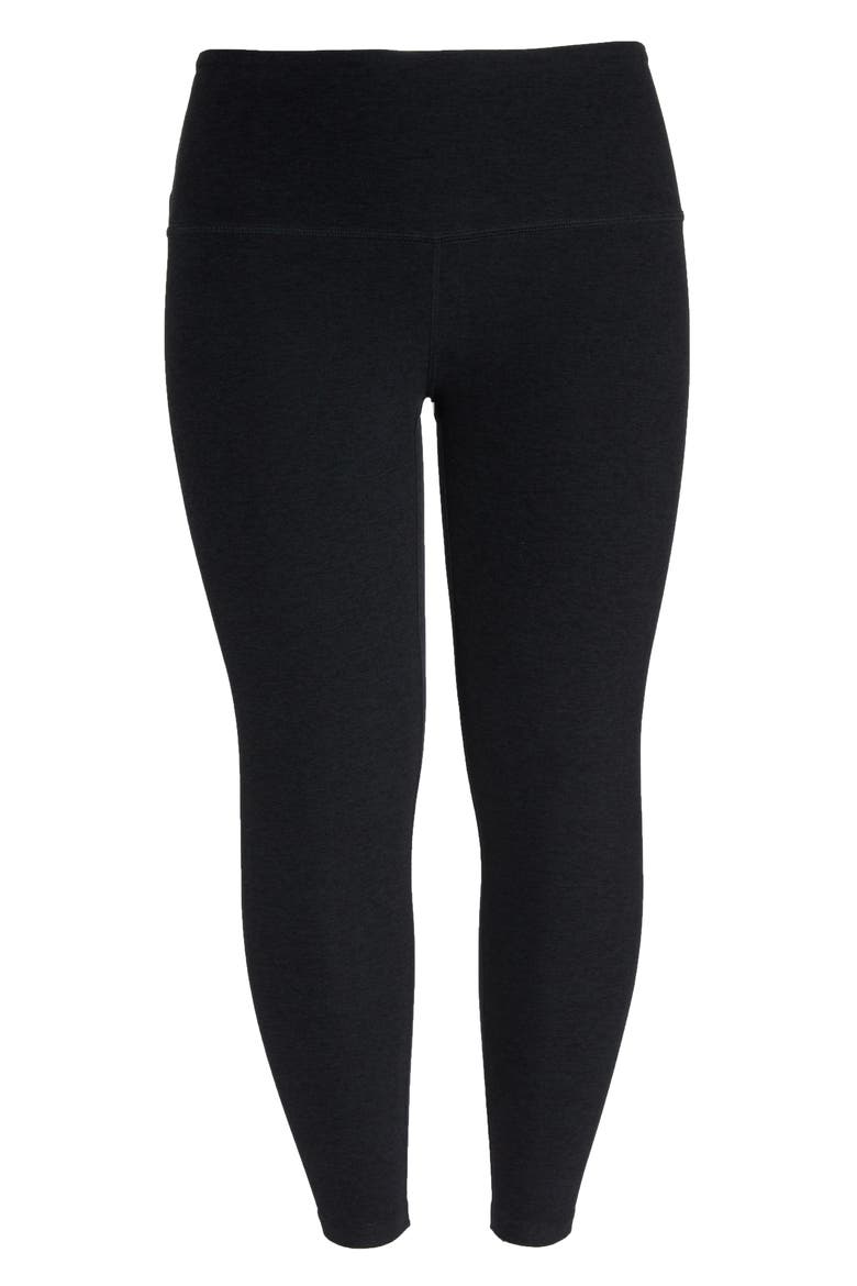 High Waist Midi Leggings, Alternate, color, DARKEST NIGHT