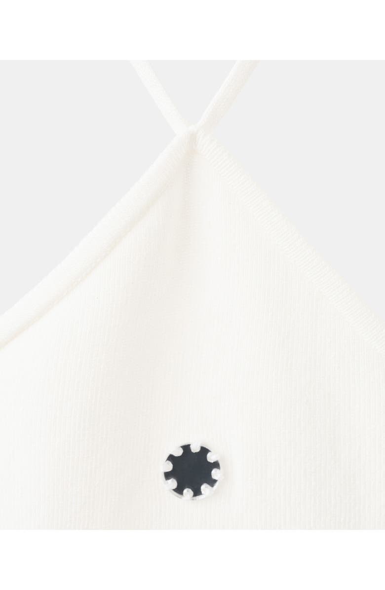 MANGO Metallic Appliqué Halter Top, Alternate, color, White
