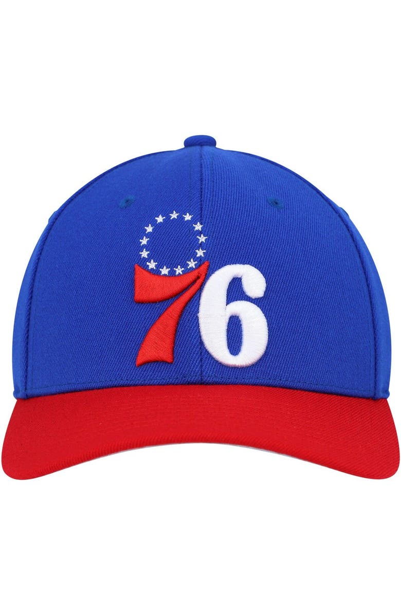 Mitchell & Ness Men's Mitchell & Ness Royal/Red Philadelphia 76ers MVP Team Two-Tone 2.0 Stretch-Snapback Hat, Alternate, color, Royal