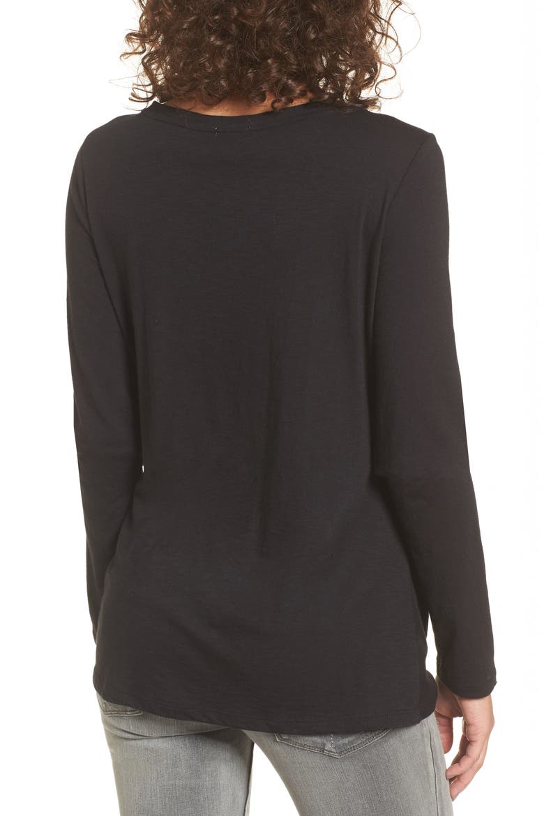 Twist Hem Tee, Alternate, color, BLACK