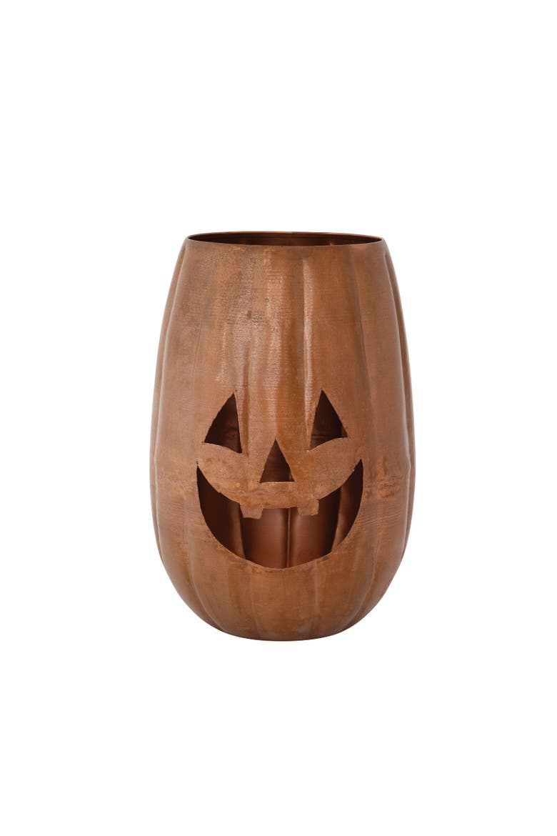 Glow Iron Jack-O-Lantern Candleholder, Main, color, Copper