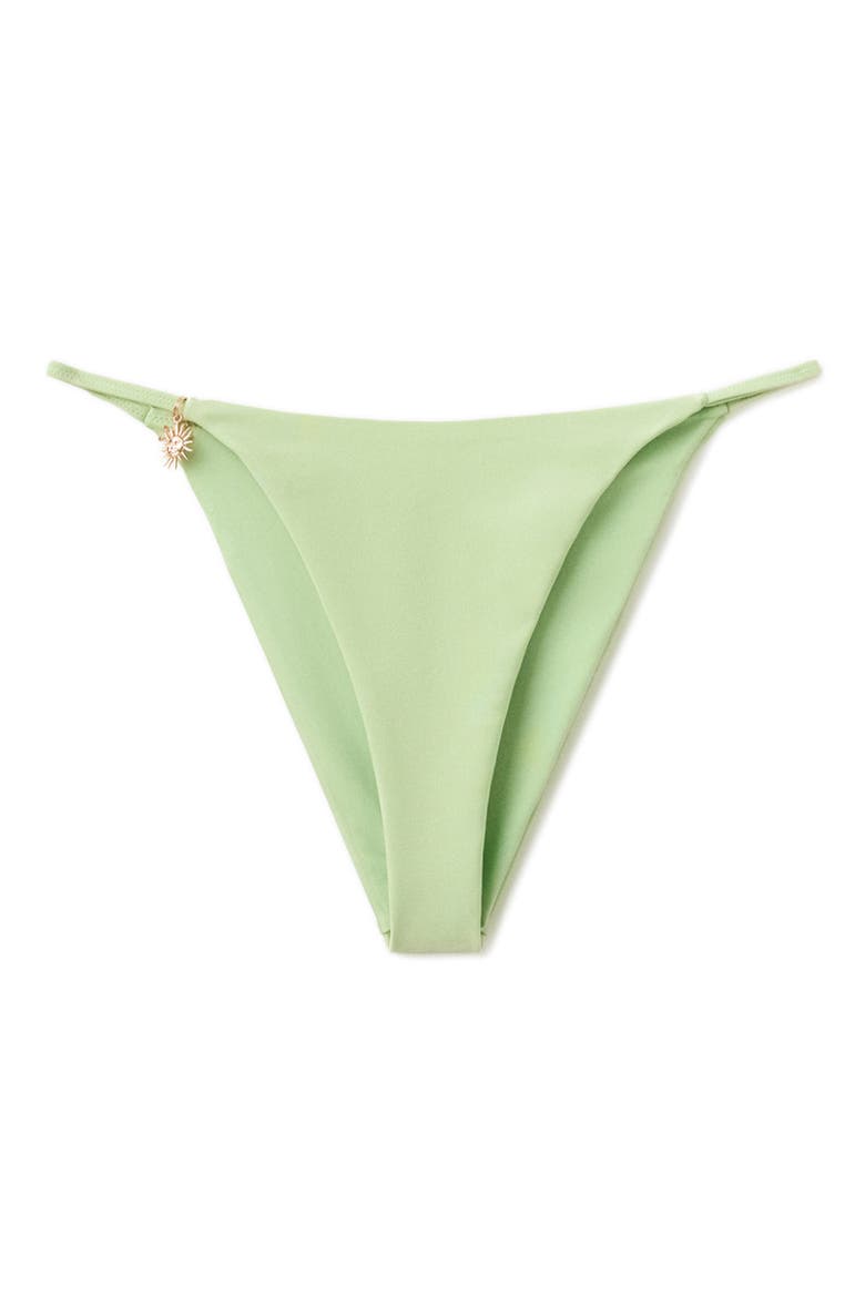 Charm Detail Bikini Bottoms, Main, color, PASTEL GREEN